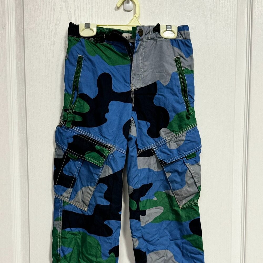 Mini Boden Blue, Green & Gray Camo Cargo Pants